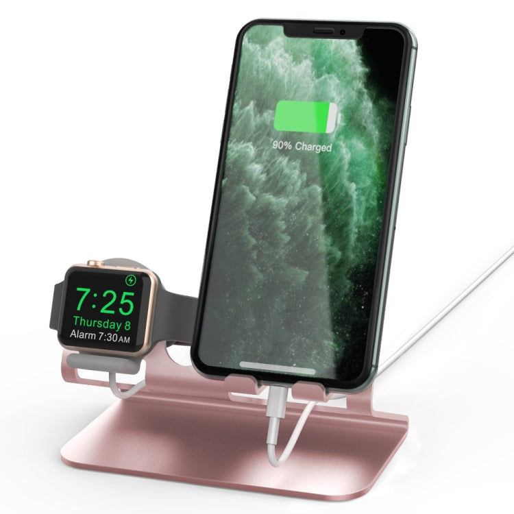 AhaStyle ST04 Aluminum Alloy Charging Base, For 4-8 inch Smart Phone&Apple Watch Series(Rose Gold) - Desktop Holder by AhaStyle | Online Shopping South Africa | PMC Jewellery