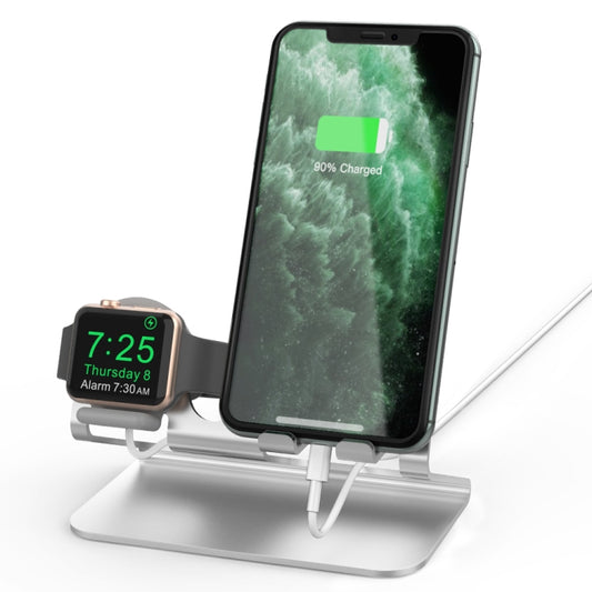 AhaStyle ST04 Aluminum Alloy Charging Base, For 4-8 inch Smart Phone&Apple Watch Series(Silver) - Desktop Holder by AhaStyle | Online Shopping South Africa | PMC Jewellery