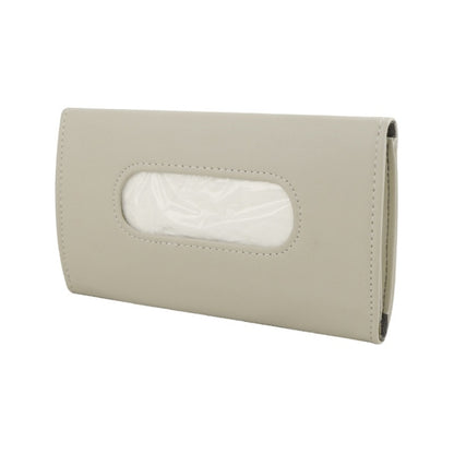 Car Sun Visor Tissue Holder Leather Hanging Storage Box(Beige) - Tissue Boxes by PMC Jewellery | Online Shopping South Africa | PMC Jewellery