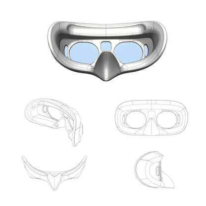 For DJI Goggles 2 Foam Padding Sponge Eye Pad Mask With Lens Cover Gray - Other Accessories by PMC Jewellery | Online Shopping South Africa | PMC Jewellery