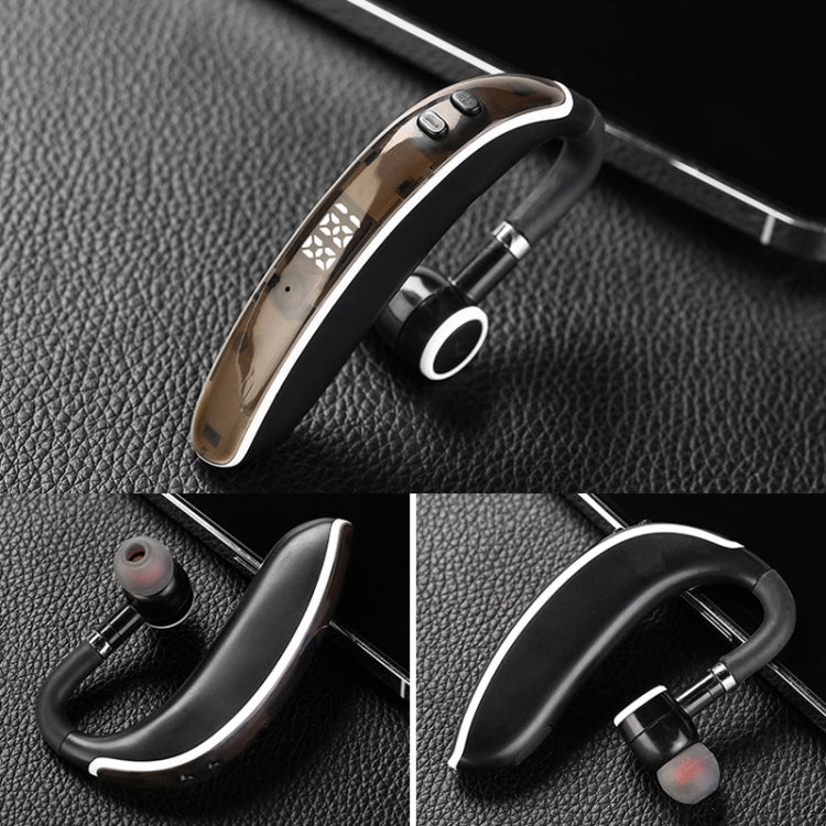 GL20 Digital Single-ear Rotating Universal Bluetooth Earphone(Black White) - Bluetooth Earphone by PMC Jewellery | Online Shopping South Africa | PMC Jewellery