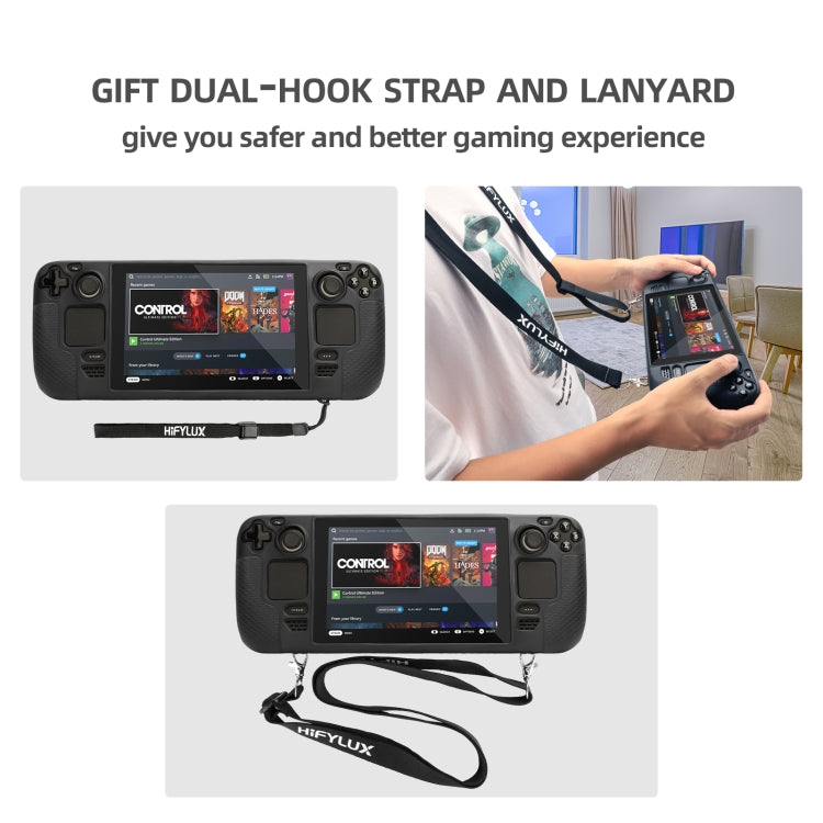 For Steam Deck Hifylux ST-PF14 Game Console Silicone Case Anti-scratch Non-slip Handheld Case Lanyard(Blue) - Accessories by PMC Jewellery | Online Shopping South Africa | PMC Jewellery