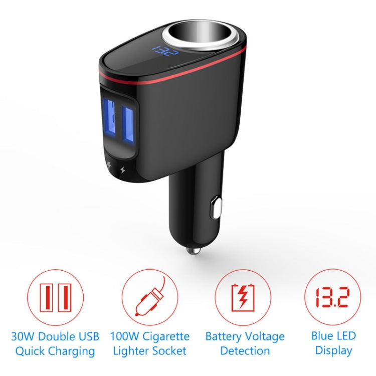 S-06A Multifunctional Car Cigarette Lighter 100W One for Two High Power Charger - Car Charger by PMC Jewellery | Online Shopping South Africa | PMC Jewellery