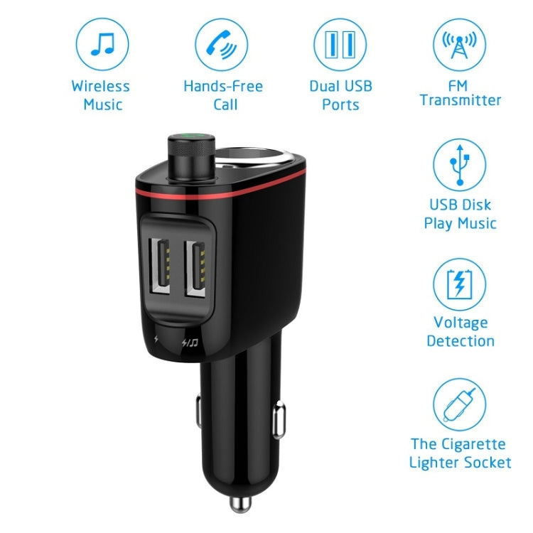 S-06 Bluetooth Multifunctional Car Cigarette Lighter 100W One for Two High Power Charger - Car Charger by PMC Jewellery | Online Shopping South Africa | PMC Jewellery