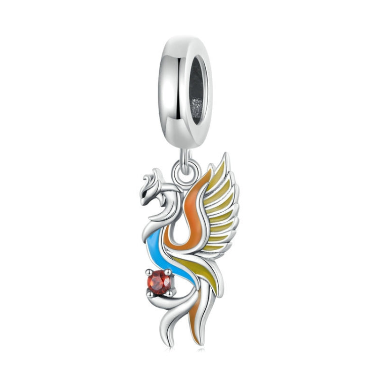 SCC2444 Sterling Silver S925 Phoenix Bracelet Beads Longevity Bird Zircon Pendant -  by PMC Jewellery | Online Shopping South Africa | PMC Jewellery