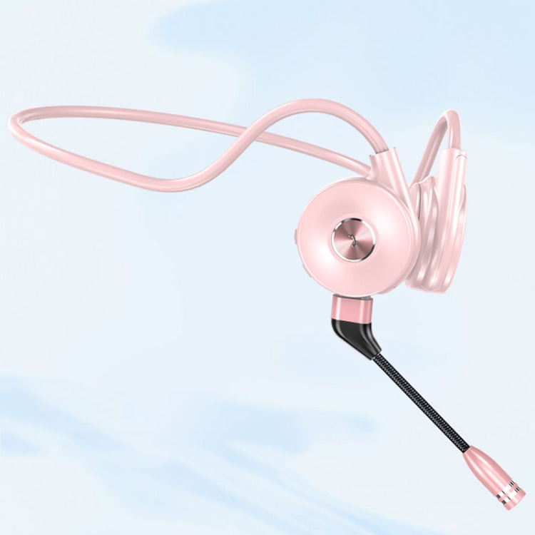 M1 Stereo Sound Running Sports Bone Conduction Bluetooth Earphones With Microphone(Pink) - Neck-mounted Earphone by PMC Jewellery | Online Shopping South Africa | PMC Jewellery
