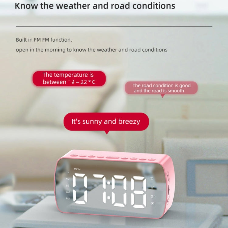 Q5 Outdoor Portable Card Bluetooth Speaker Small Clock Radio, Color: Pink 1400mAh - Mini Speaker by PMC Jewellery | Online Shopping South Africa | PMC Jewellery