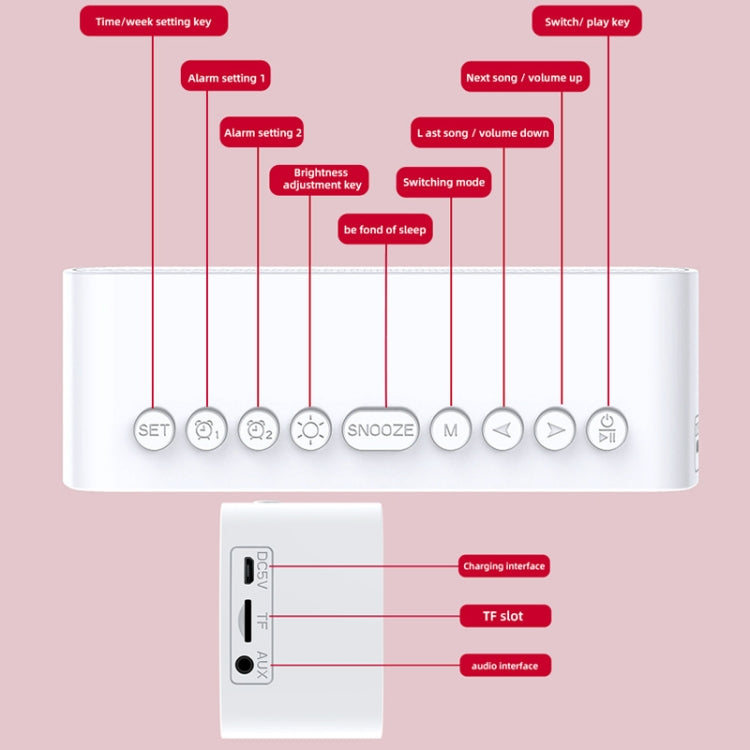 Q5 Outdoor Portable Card Bluetooth Speaker Small Clock Radio, Color: Pink 2800mAh - Mini Speaker by PMC Jewellery | Online Shopping South Africa | PMC Jewellery