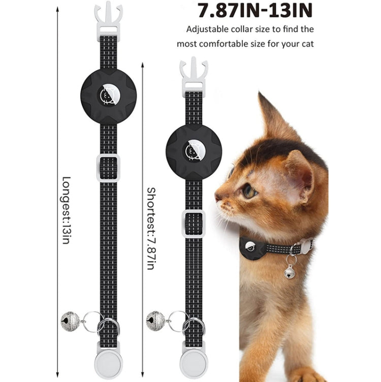 For AirTag Tracker Silicone Case Reflective Pet Cat Collar With Bell(Black) -  by PMC Jewellery | Online Shopping South Africa | PMC Jewellery