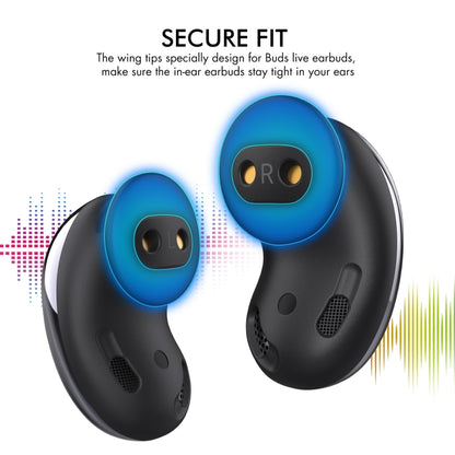 For Samsung Galaxy Buds Live AhaStyle PT132 S+M+L Silicone Earbud(Black) - Anti-dust & Ear Caps by AhaStyle | Online Shopping South Africa | PMC Jewellery