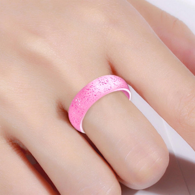 SH100 5.7mm Wide Silicone Ring Glitter Couple Ring No.4(Pink red) - Rings by PMC Jewellery | Online Shopping South Africa | PMC Jewellery