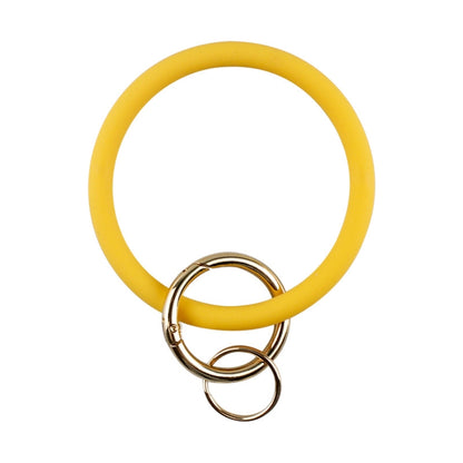 SiB005 Large Round Silicone Bracelet Keychain Outdoor Sports Silicone Bracelet(Yellow) - Bracelets by PMC Jewellery | Online Shopping South Africa | PMC Jewellery