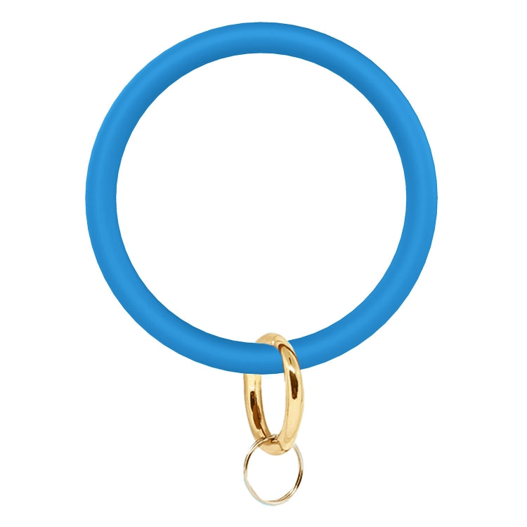 SiB005 Large Round Silicone Bracelet Keychain Outdoor Sports Silicone Bracelet(Water Lake Blue) - Bracelets by PMC Jewellery | Online Shopping South Africa | PMC Jewellery