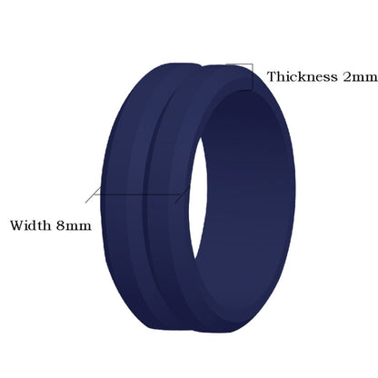 SiR053 V Shaped Grooved Edge Silicone Ring Outdoor Sports Couple Ring No.12(Deep Gray) - Rings by PMC Jewellery | Online Shopping South Africa | PMC Jewellery