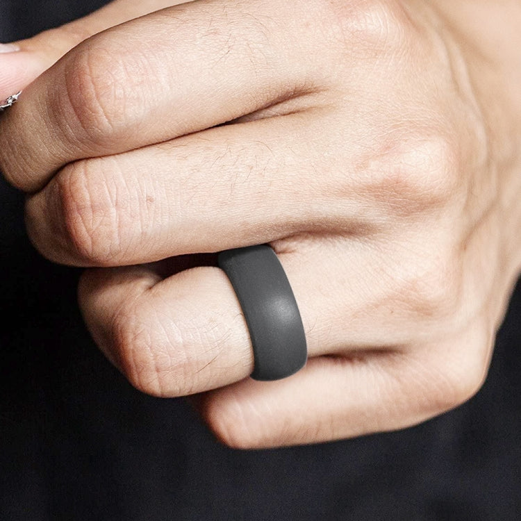 SiR013 8.7mm Curved Outdoor Sports Silicone Ring, Size: No.7(Dark Gray) - Rings by PMC Jewellery | Online Shopping South Africa | PMC Jewellery