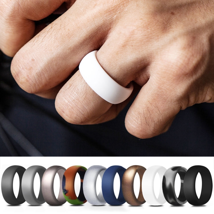 SiR013 8.7mm Curved Outdoor Sports Silicone Ring, Size: No.12(Camouflage Gray) - Rings by PMC Jewellery | Online Shopping South Africa | PMC Jewellery