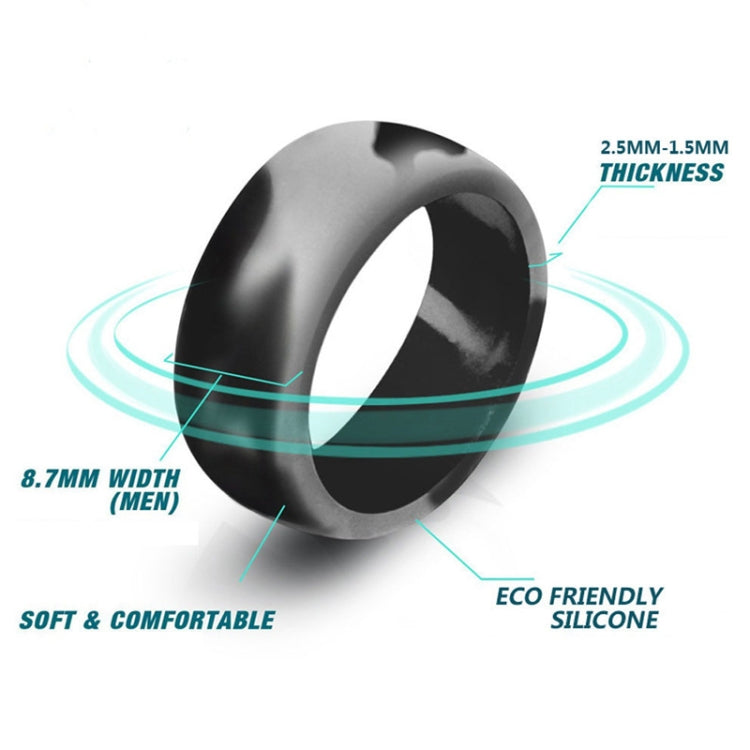 SiR013 8.7mm Curved Outdoor Sports Silicone Ring, Size: No.13(Black) - Rings by PMC Jewellery | Online Shopping South Africa | PMC Jewellery