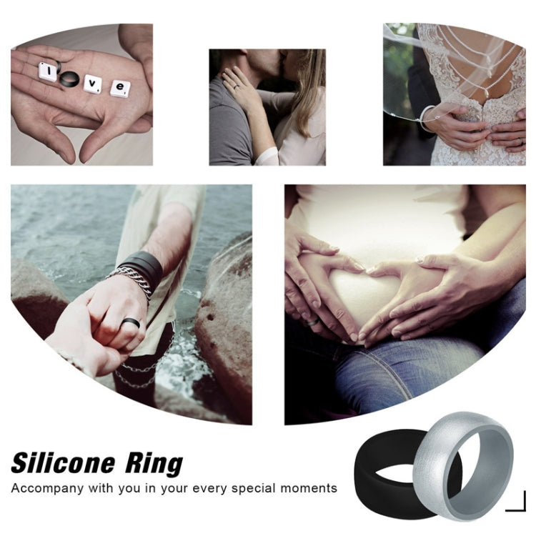 SiR013 8.7mm Curved Outdoor Sports Silicone Ring, Size: No.9(Silver) - Rings by PMC Jewellery | Online Shopping South Africa | PMC Jewellery