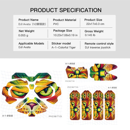 For DJI Avata RCSTQ Body Sticker For Goggles 2 Glasses PVC Colorful Sticker Set(Camouflage Green) -  by RCSTQ | Online Shopping South Africa | PMC Jewellery