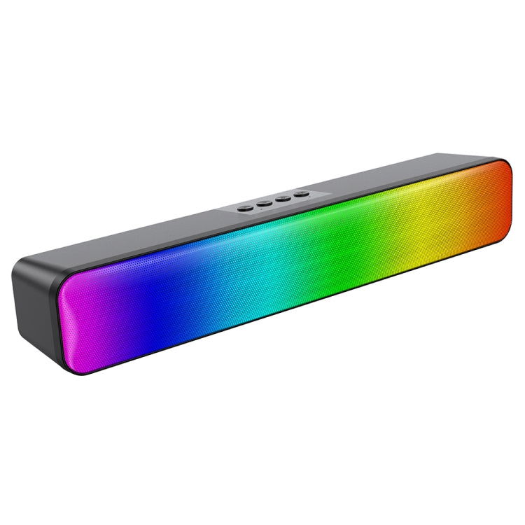 E-3562 Desktop Long Strip Multifunctional RGB Colorful Light Bluetooth Wireless Speaker(Black) - Desktop Speaker by PMC Jewellery | Online Shopping South Africa | PMC Jewellery