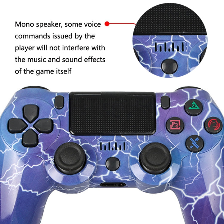 For PS4 Wireless Bluetooth Game Controller With Light Strip Dual Vibration Game Handle(Camouflage Blue) - Gamepads by PMC Jewellery | Online Shopping South Africa | PMC Jewellery