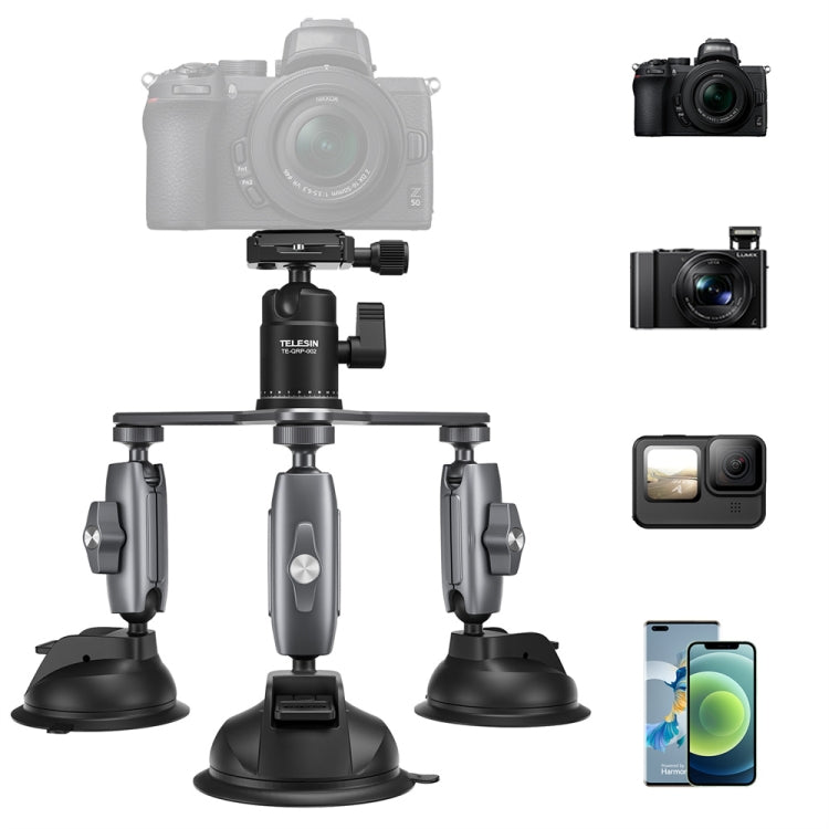 TELESIN Suction Cup Action Camera Tripod Mount for Car Holder Stand Bracket - Holder by TELESIN | Online Shopping South Africa | PMC Jewellery