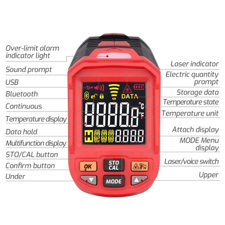 TASI TA603D -32-1880 degrees Celsius Color Screen Infrared Thermometer Industrial Electronic Thermometer - Thermostat & Thermometer by TASI | Online Shopping South Africa | PMC Jewellery | Buy Now Pay Later Mobicred