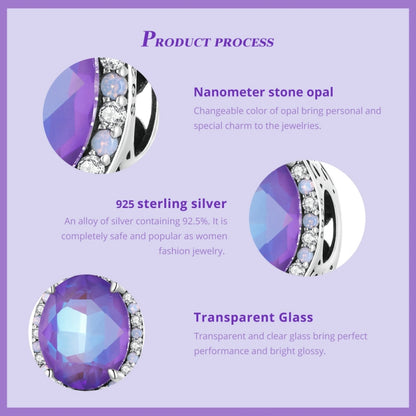 BSC891 925 Sterling Silver Symphony Purple Moonlight Gemstone DIY Beaded Bracelet Accessories - Jewelry Accessories by PMC Jewellery | Online Shopping South Africa | PMC Jewellery