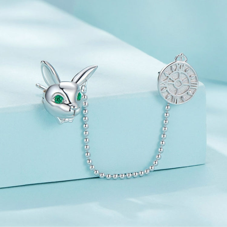 Sterling Silver Rabbit Clock Stud Earrings Ring Set - Jewelry Sets by PMC Jewellery | Online Shopping South Africa | PMC Jewellery