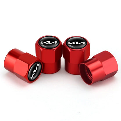 3sets/12pcs For KIA KN Car Tire Valve Core Decorative Metal Cap(Red) - Tire Valve Caps by PMC Jewellery | Online Shopping South Africa | PMC Jewellery