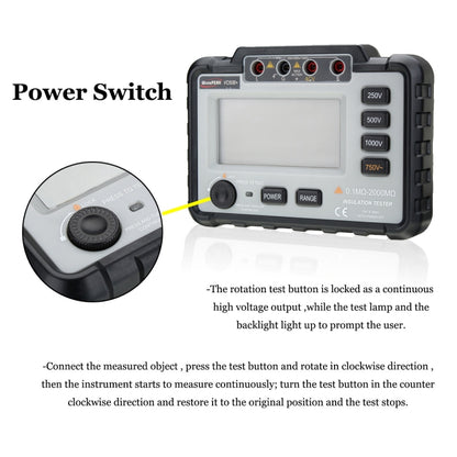 WinAPEX VC60B+ 250/500/1000V DC Digital Insulation Resistance Tester Megger MegOhm Meter - Battery & Resistance Tester by WinAPEX | Online Shopping South Africa | PMC Jewellery