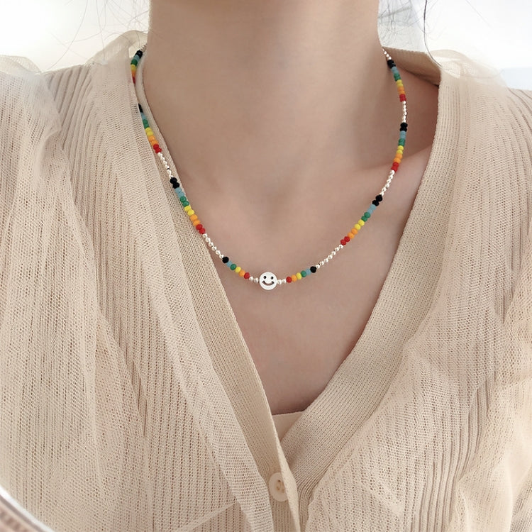 Colorful Beaded Smiley Necklace Womens Clavicle Chain, Style: Elastic Rope Style - Necklaces & Pendants by PMC Jewellery | Online Shopping South Africa | PMC Jewellery