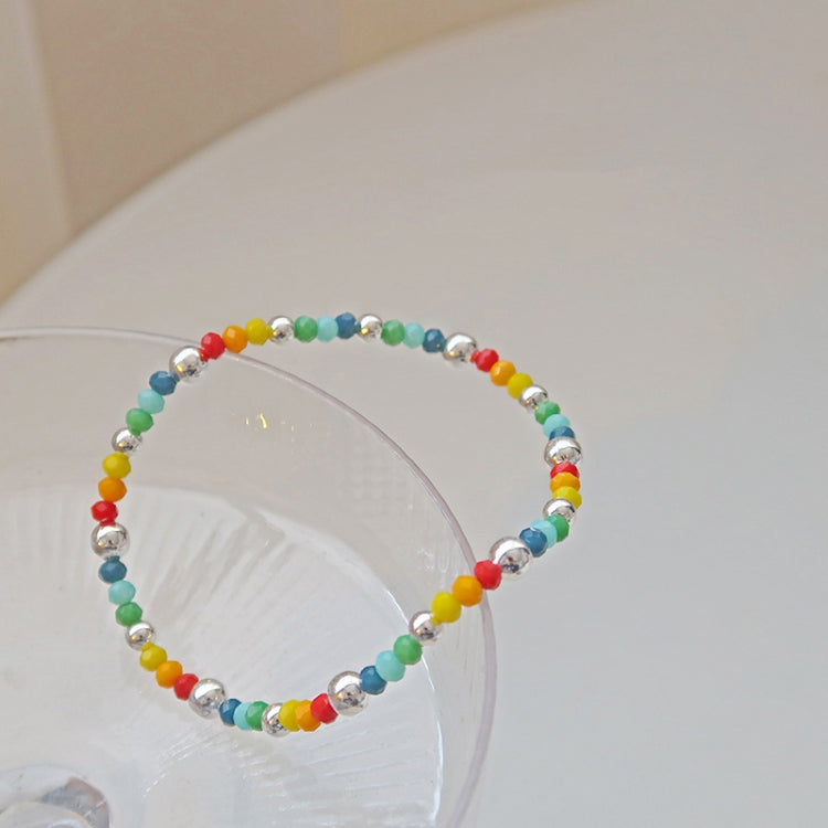 925 Silver Plated Rainbow Smile Beaded Bracelet Ladies Jewelry, Color: Bead Model - Bracelets by PMC Jewellery | Online Shopping South Africa | PMC Jewellery