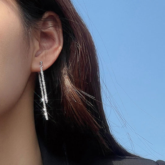 Gypsophila Tassel Earrings Long Elegant Earrings, Color:  835 Rear Hanging - Stud Earrings & Earrings by PMC Jewellery | Online Shopping South Africa | PMC Jewellery