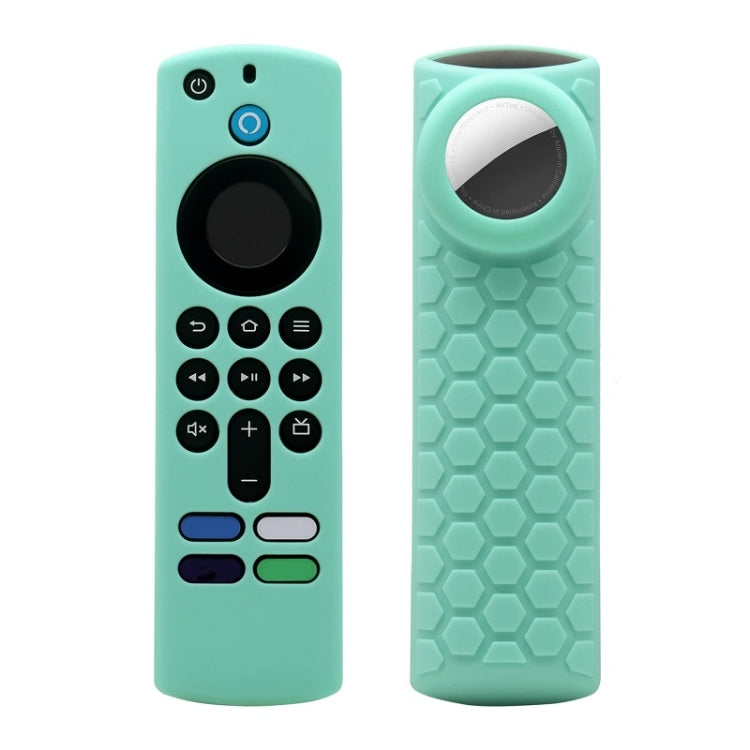 2pcs Remote Control Case For Amazon Fire TV Stick 2021 ALEXA 3rd Gen With Airtag Holder(Mint Green) - Remote Control Covers by PMC Jewellery | Online Shopping South Africa | PMC Jewellery