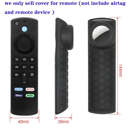 2pcs Remote Control Case For Amazon Fire TV Stick 2021 ALEXA 3rd Gen With Airtag Holder(Purple) - Remote Control Covers by PMC Jewellery | Online Shopping South Africa | PMC Jewellery