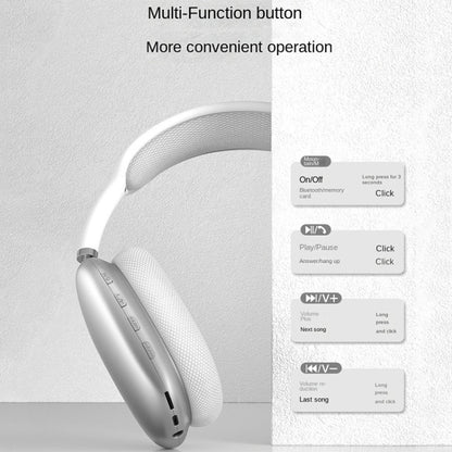 Wireless Bluetooth Headphones Noise Reduction Stereo Gaming Headset(Silver) - Headset & Headphone by PMC Jewellery | Online Shopping South Africa | PMC Jewellery