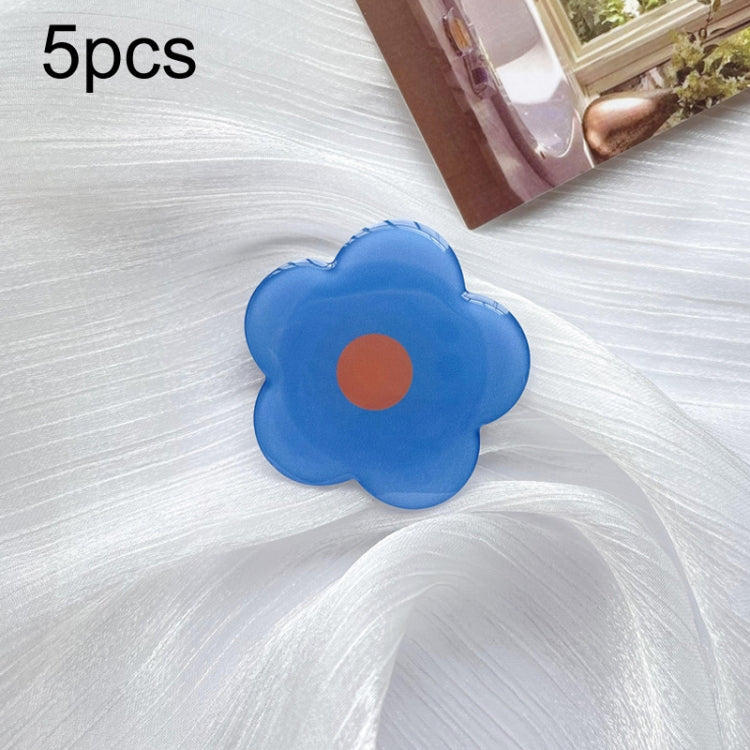 5pcs Sunflower Drip Glue Airbag Mobile Phone Holder(Blue Flower) - Ring Holder by PMC Jewellery | Online Shopping South Africa | PMC Jewellery