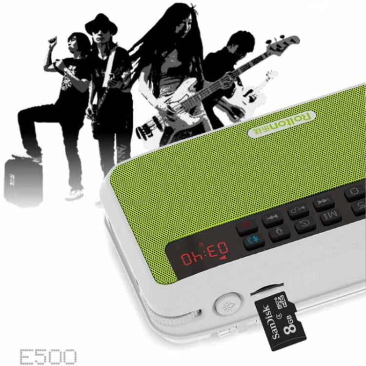 Rolton E500 Bluetooth Speaker 2.1-Channel Built-In Microphone Supports FM Radio(Green) - Mini Speaker by Rolton | Online Shopping South Africa | PMC Jewellery