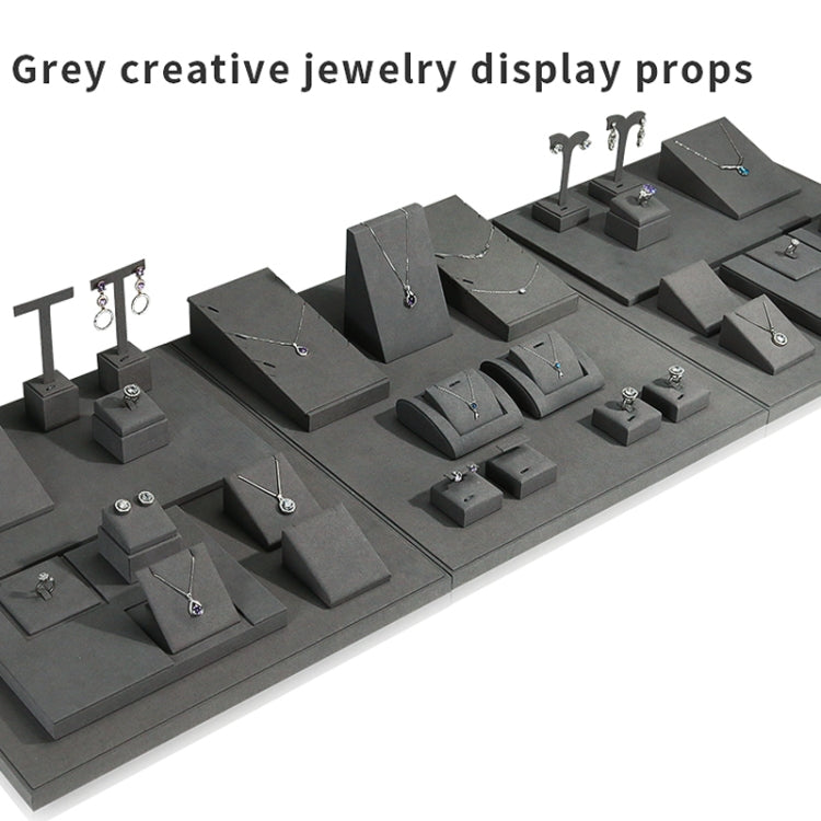 25x22x3cm Necklace Stand Gray Jewelry Display Microfiber Jewelry Props Display Rack - Jewelry Storages by PMC Jewellery | Online Shopping South Africa | PMC Jewellery