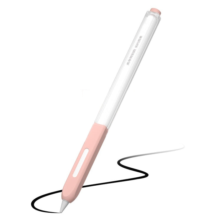 For Apple Pencil 2 Non-Slip Anti-Fall Translucent Segmented Pen Case(Sakura Pink) - Pencil Accessories by PMC Jewellery | Online Shopping South Africa | PMC Jewellery