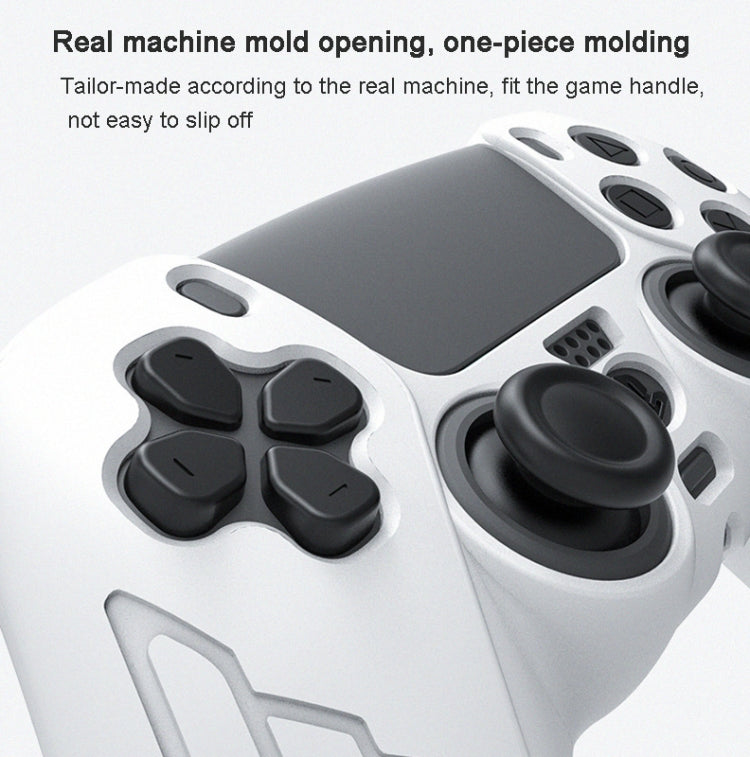 For PS5 Gamepad Silicone Case Non-slip Texture Thickened Protective Cover(White) - Cases by PMC Jewellery | Online Shopping South Africa | PMC Jewellery