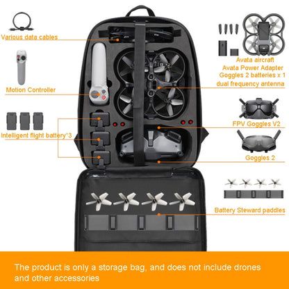 For DJI AVATA Storage Bag Hard Shell Waterproof Shoulder Bag Backpack(Black EVA Lining) - Case & Bags by PMC Jewellery | Online Shopping South Africa | PMC Jewellery