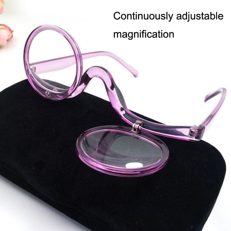 Makeup Magnifying Glass Presbyopic Glasses Flip Swivel Reading Glasses, Degree: +200(Wine Red) - Presbyopic Glasses by PMC Jewellery | Online Shopping South Africa | PMC Jewellery