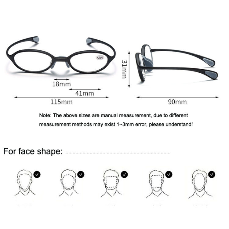 Portable Magnifying Glass Presbyopic Glasses Silicone Anti-Blue Light Reading Glasses, Degree: +100(Light Green) - Presbyopic Glasses by PMC Jewellery | Online Shopping South Africa | PMC Jewellery