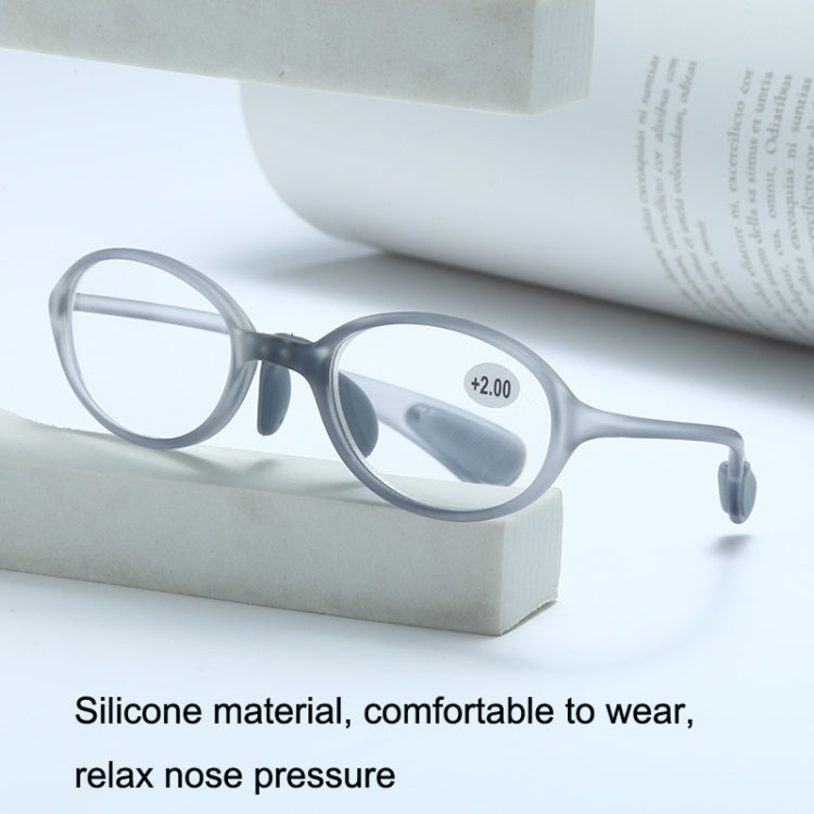 Portable Magnifying Glass Presbyopic Glasses Silicone Anti-Blue Light Reading Glasses, Degree: +350(Light Gray) - Presbyopic Glasses by PMC Jewellery | Online Shopping South Africa | PMC Jewellery