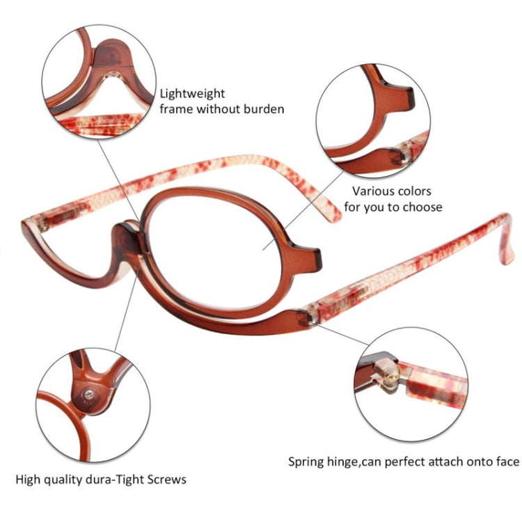 Makeup Presbyopic Glasses Monolithic Reading Glass Magnifying Glass, Degree: +150(Tea Color) - Presbyopic Glasses by PMC Jewellery | Online Shopping South Africa | PMC Jewellery