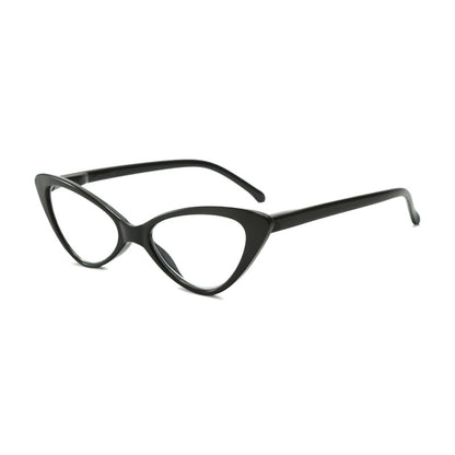 Street Stall Triangular Cat Eye Presbyopic Glasses, Degree: +100(Black) - Presbyopic Glasses by PMC Jewellery | Online Shopping South Africa | PMC Jewellery