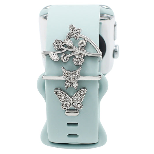 3pcs/Set Smart Watch Silicone Watch Band Decorative Ring Butterfly Buckle Watch Band Decorations(1) - Watch Accessories & Parts by PMC Jewellery | Online Shopping South Africa | PMC Jewellery