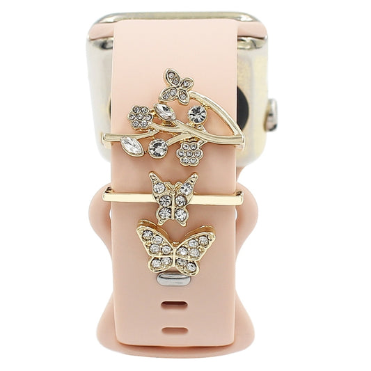 3pcs/Set Smart Watch Silicone Watch Band Decorative Ring Butterfly Buckle Watch Band Decorations(3) - Watch Accessories & Parts by PMC Jewellery | Online Shopping South Africa | PMC Jewellery